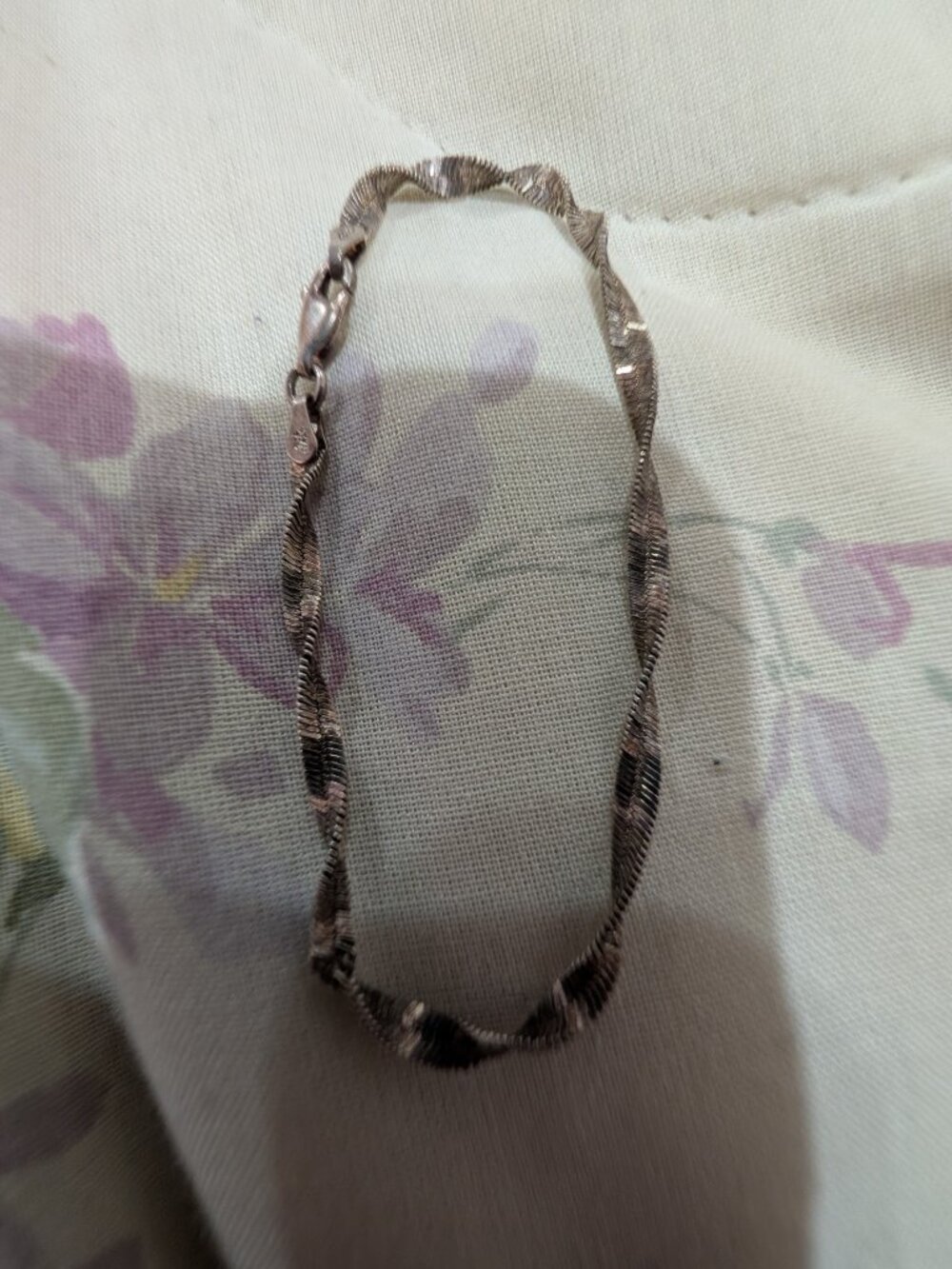 Vintage Herringbone Sterline Silver Bracelet